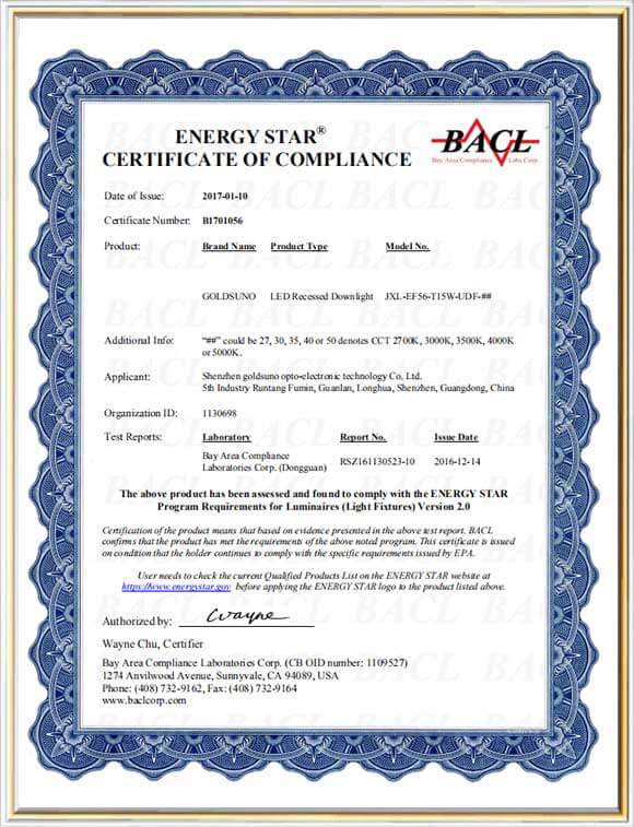 Energy Star Certification