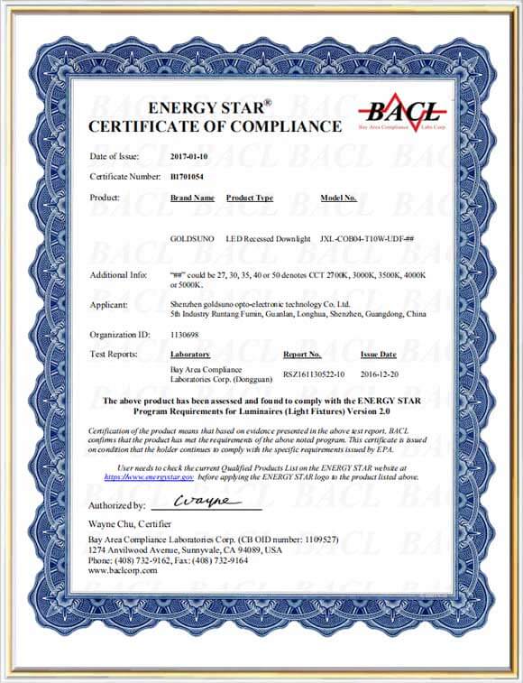 Energy Star Certification
