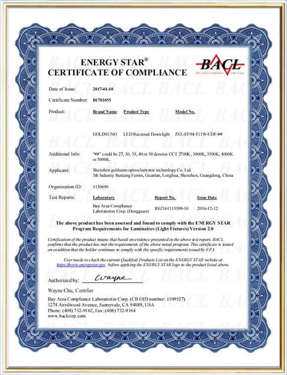 Energy Star Certification