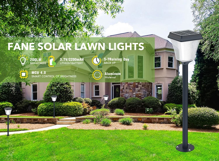 fane Series Square Shape Solar Lawn Lights