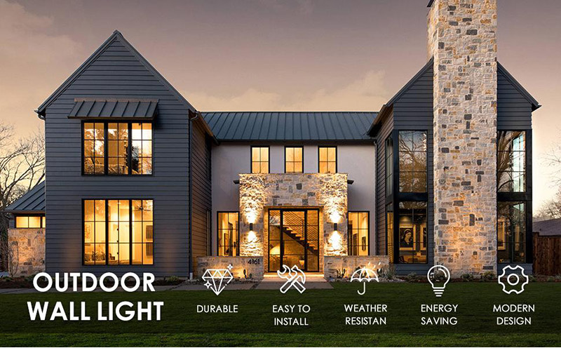 Up and Down Wall Light with Dusk to Dawn Sensor Outdoor