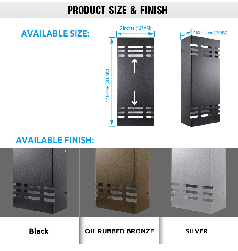 Product dimension of the Outdoor Up and Down Lights