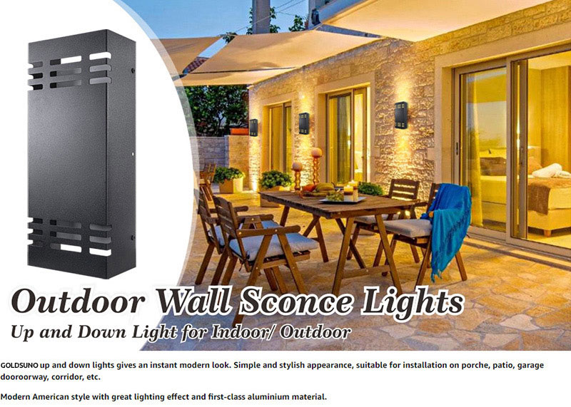 Outdoor Up and Down Lights Semisquare Sconce 24W