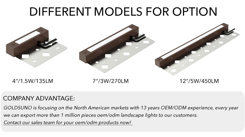 4/7/12 inch hardscape paver lights for option