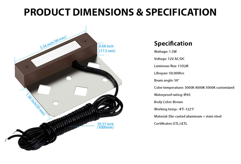 4 inch hardscape light product specification
