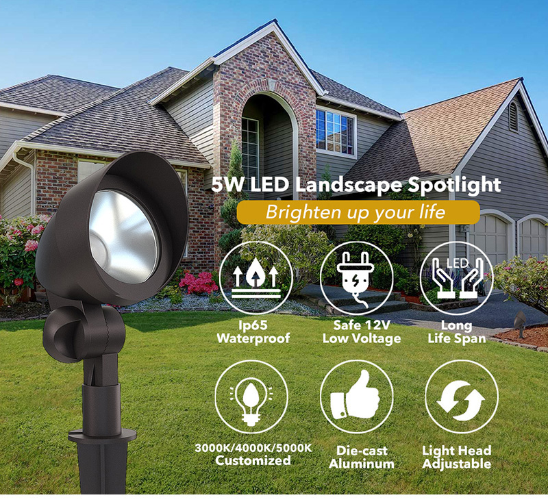 Low Voltage Landscape Lights 5W Adjustable LED Landscape Spot Light
