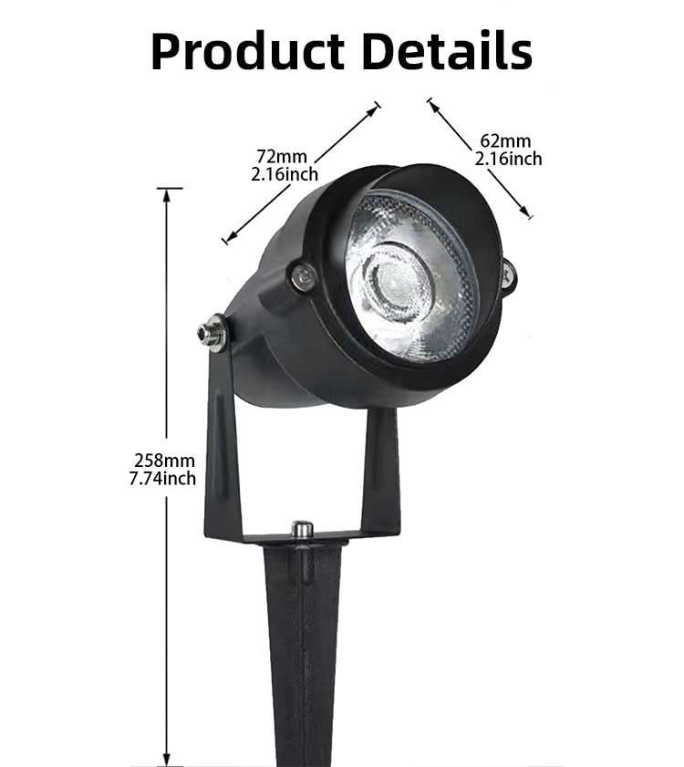 Dimention of Low Voltage Landscape Flood Lights