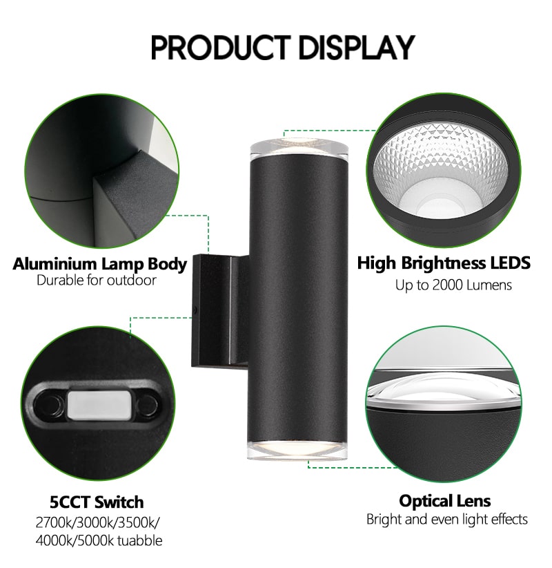 Cylinder Up and Down Wall Light Product Features
