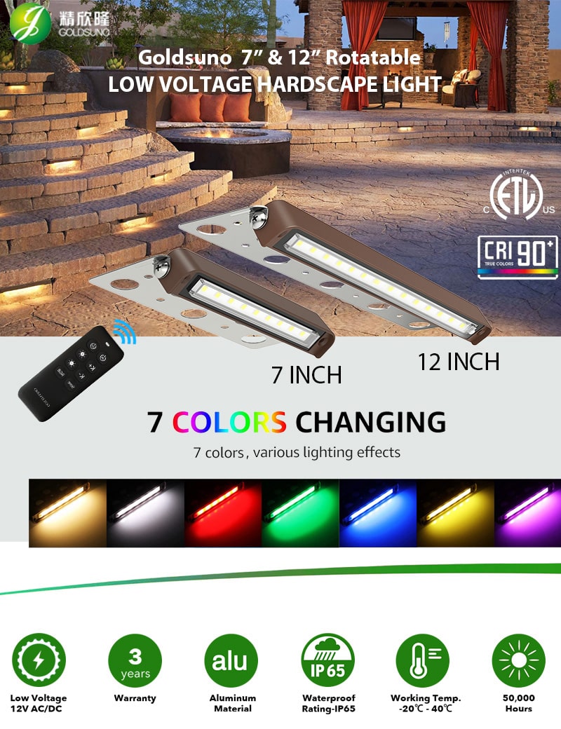 Hardscape Lighting Set - 7 Inch RGBW Retaining Wall Lights