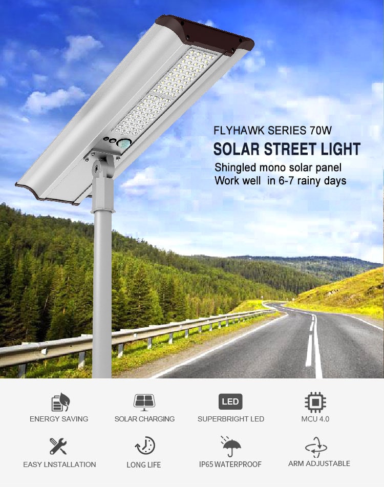 70w Solar Street Lights all in one design