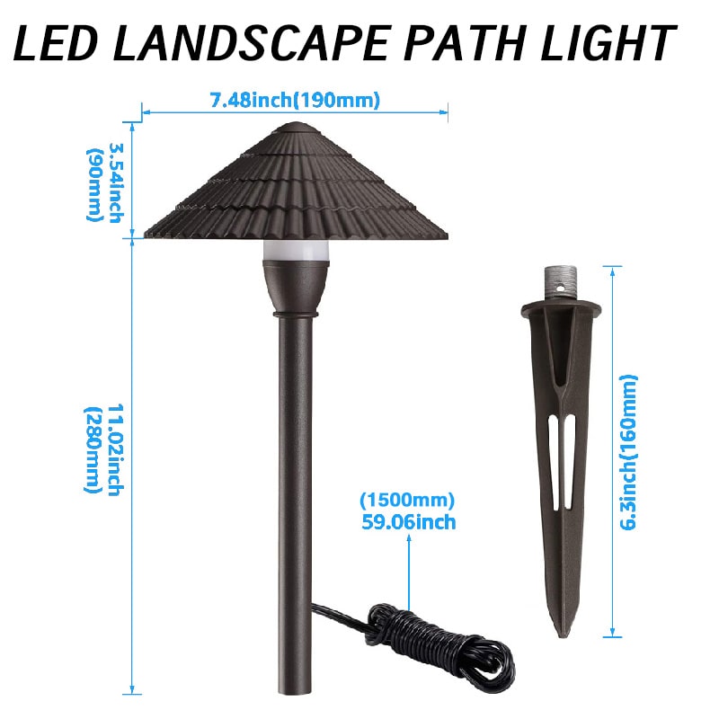 3w mushroom shape landscape light product size