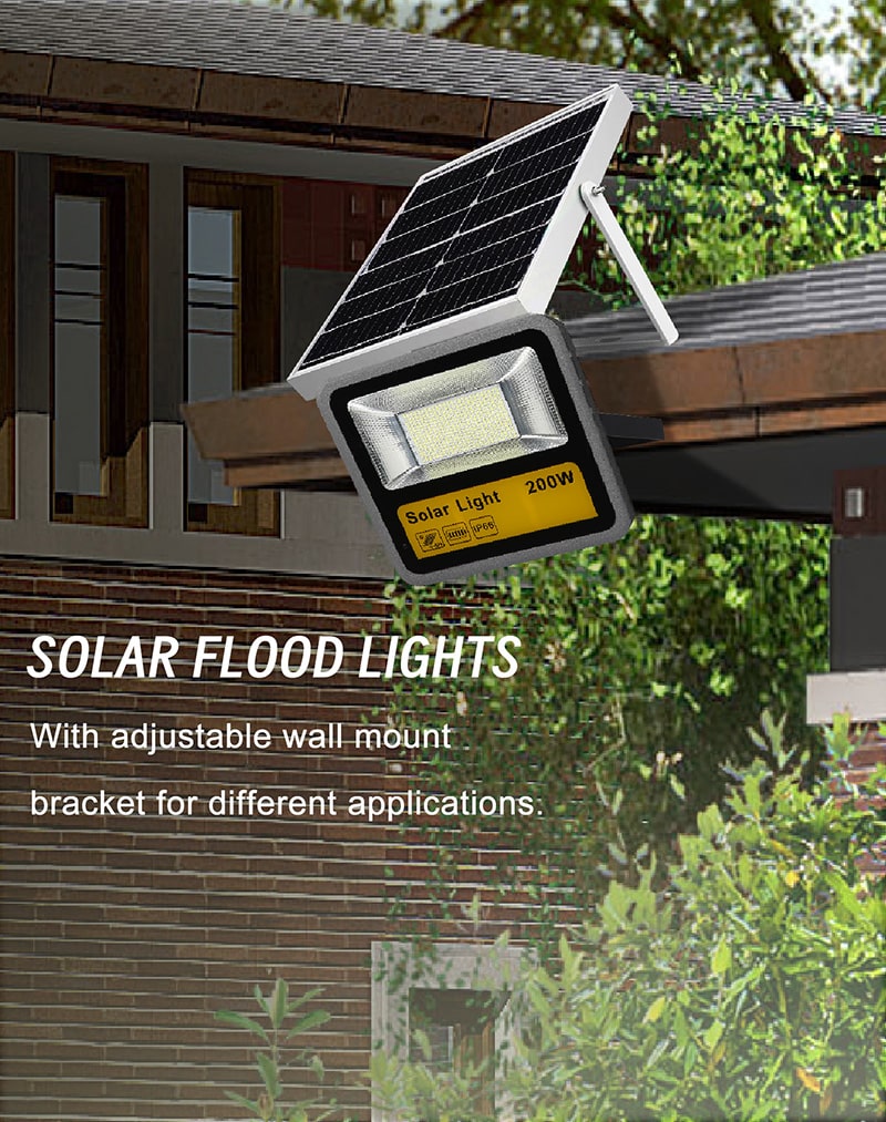solar flood lights with adjustable wall mount bracket