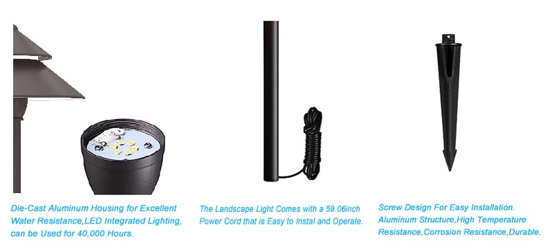 3w Umbrella shape landscape light product features