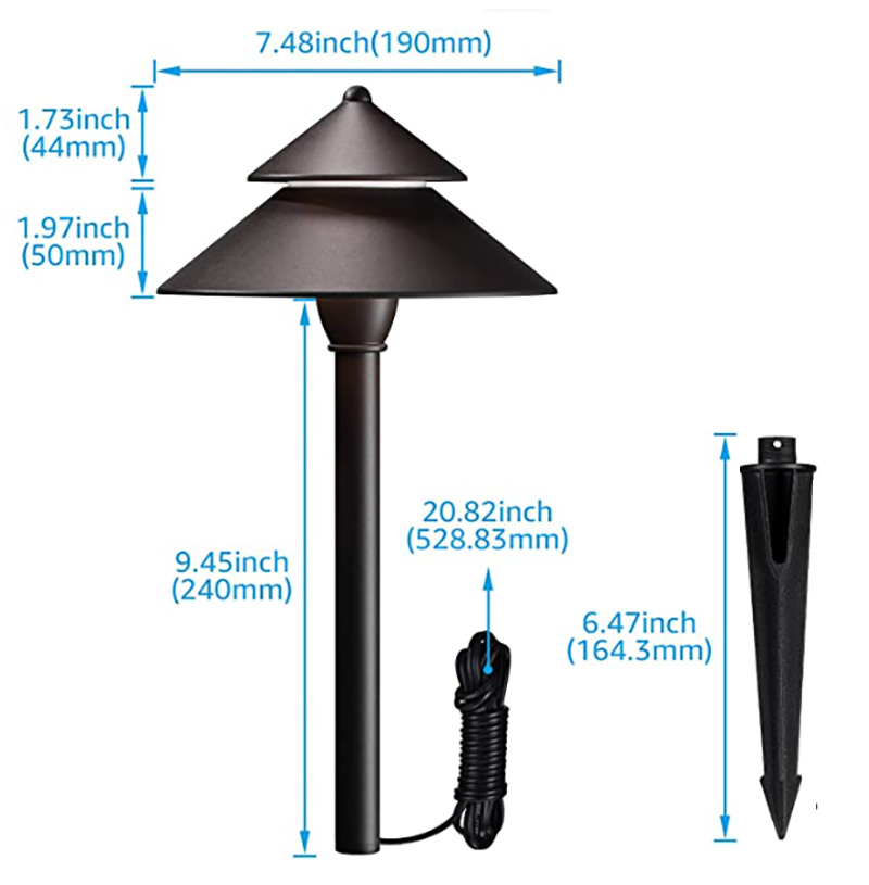 3w mushroom shape landscape light product size