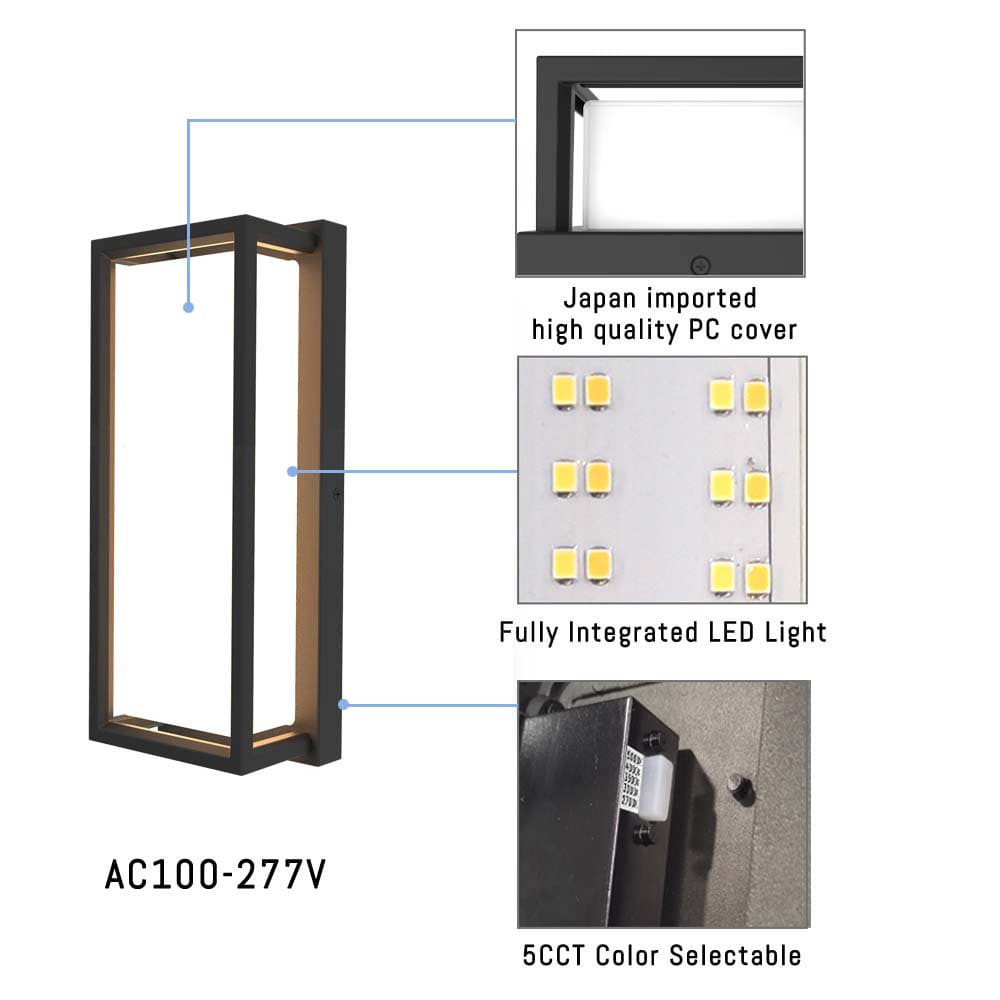 product features of 12 inch rgbw led wall lights