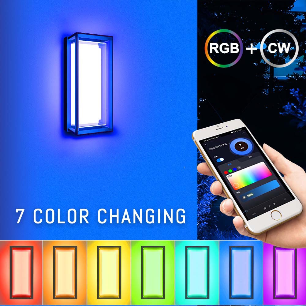 7 color changing rgb led wall lights