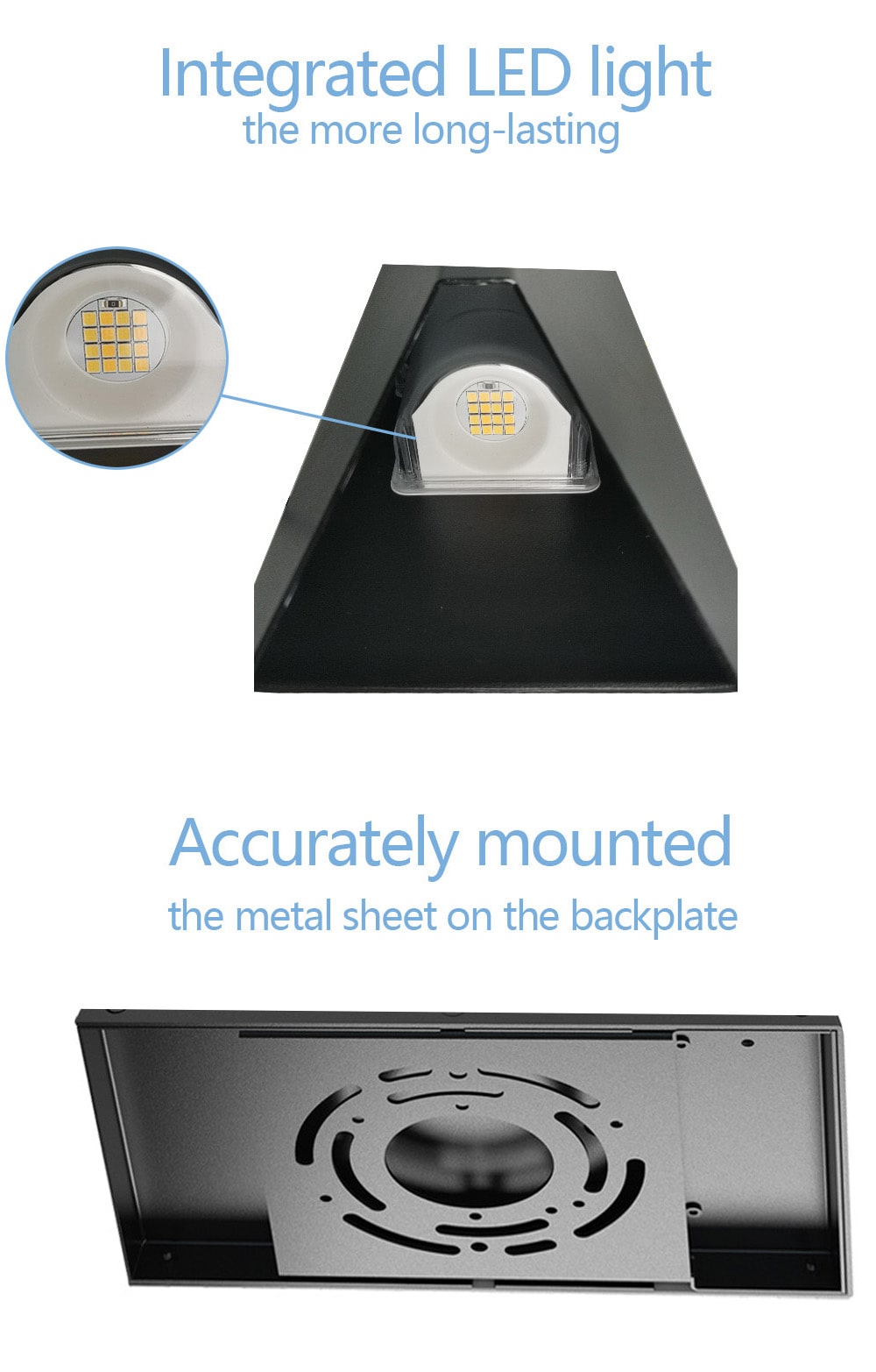 product features of 8 inch 12w 5cct led wall light