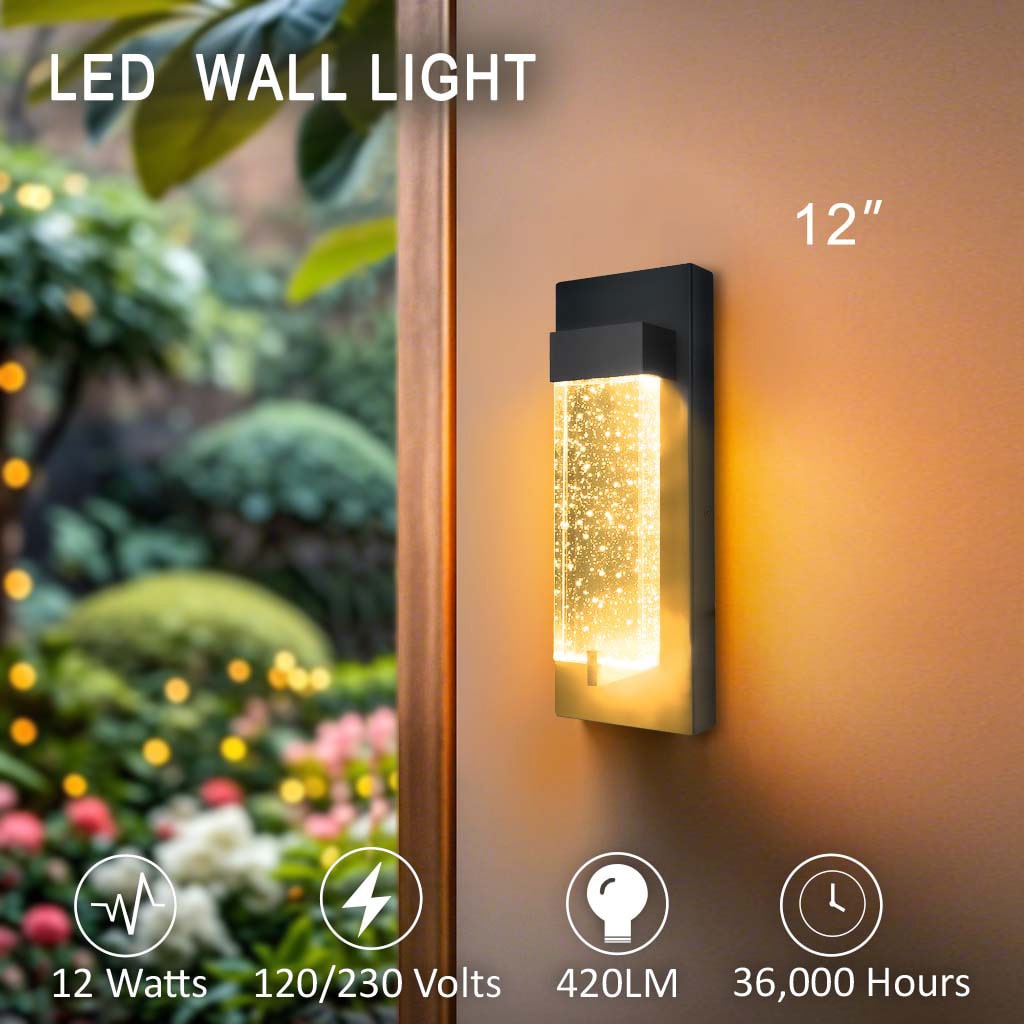 12 inch european style crystal led wall lights