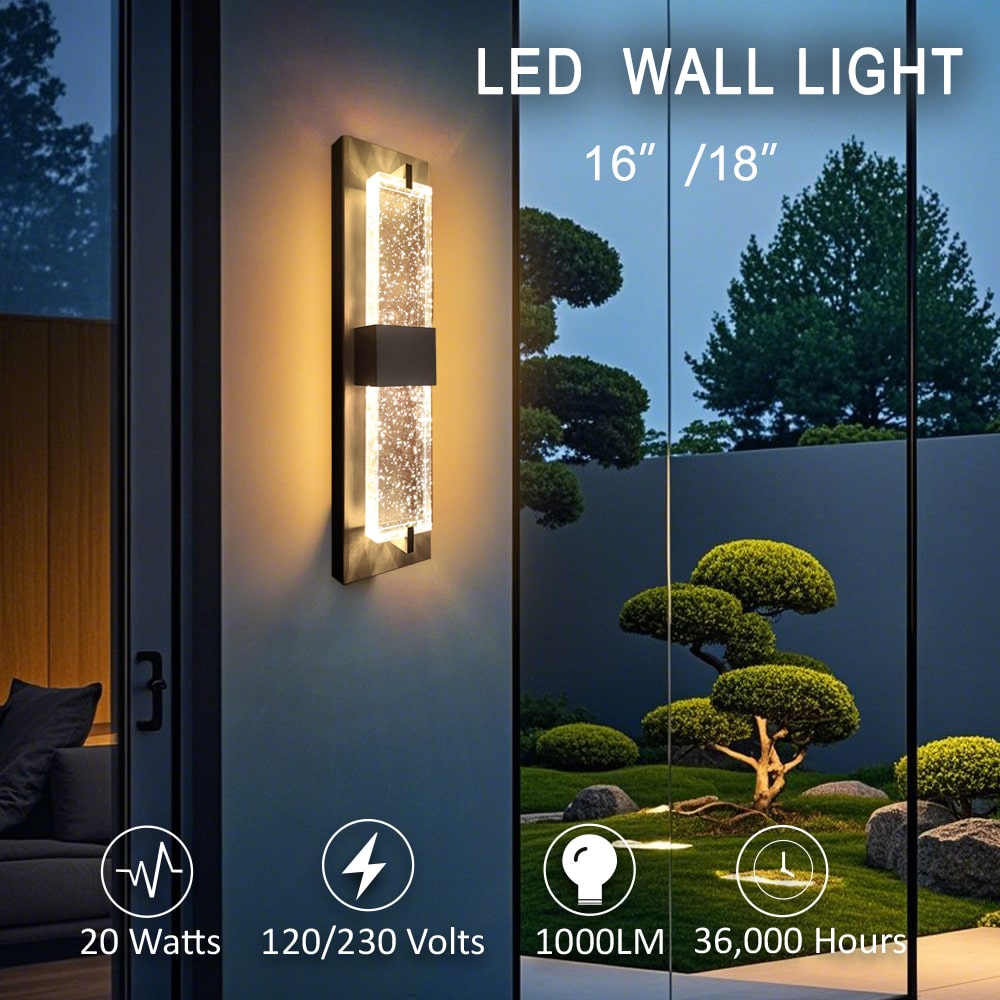 16 inch european style crystal led wall lights