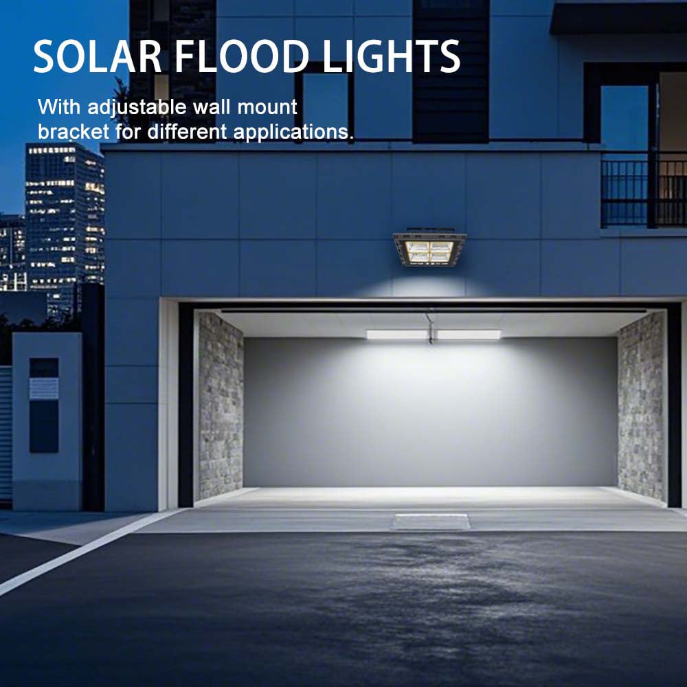solar flood light with adjustable wall mount