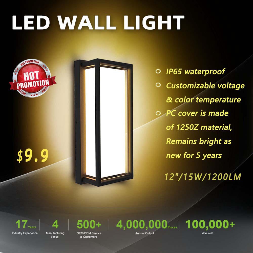 12 inch warm white led wall lights