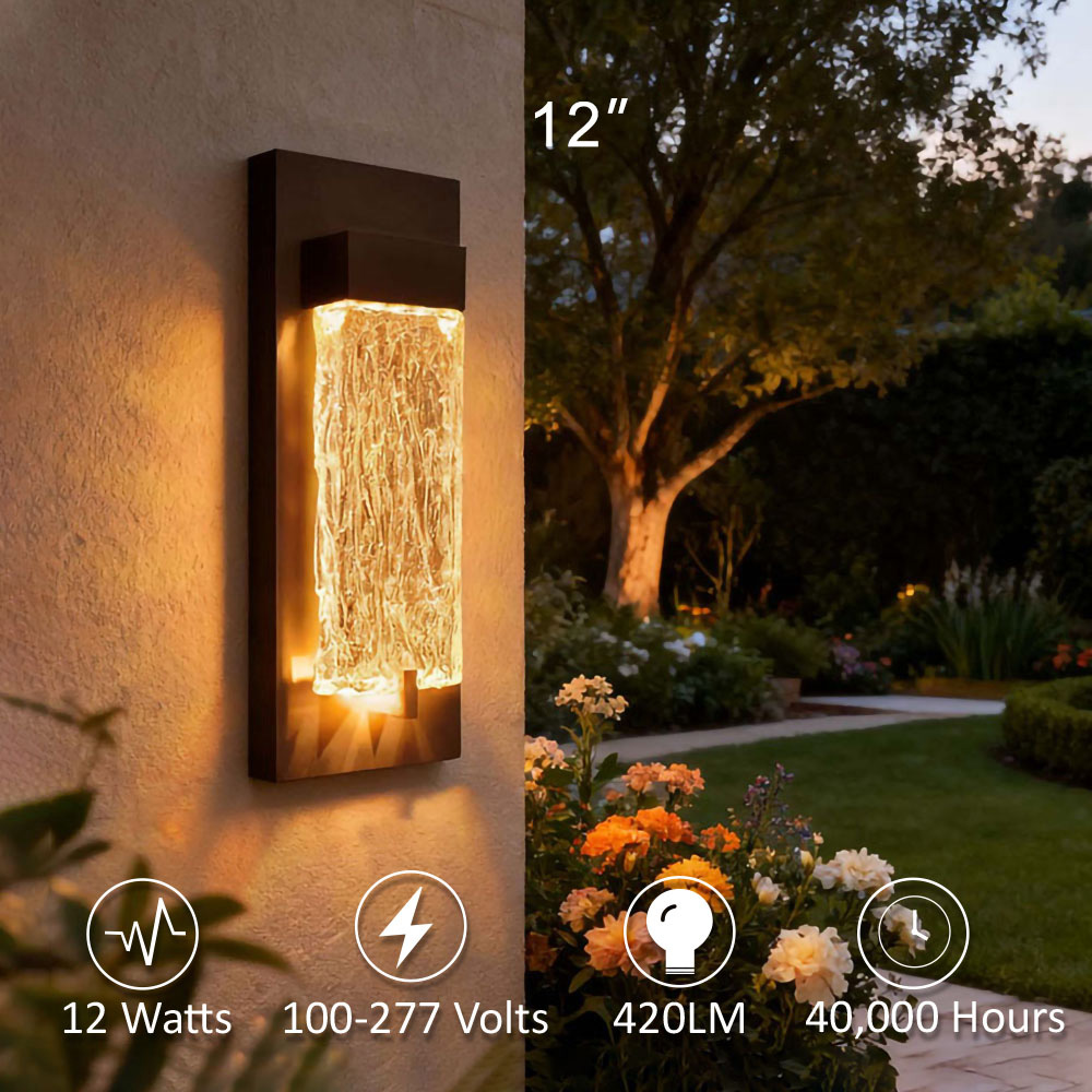 12 inch 5CCT crystal led wall lights