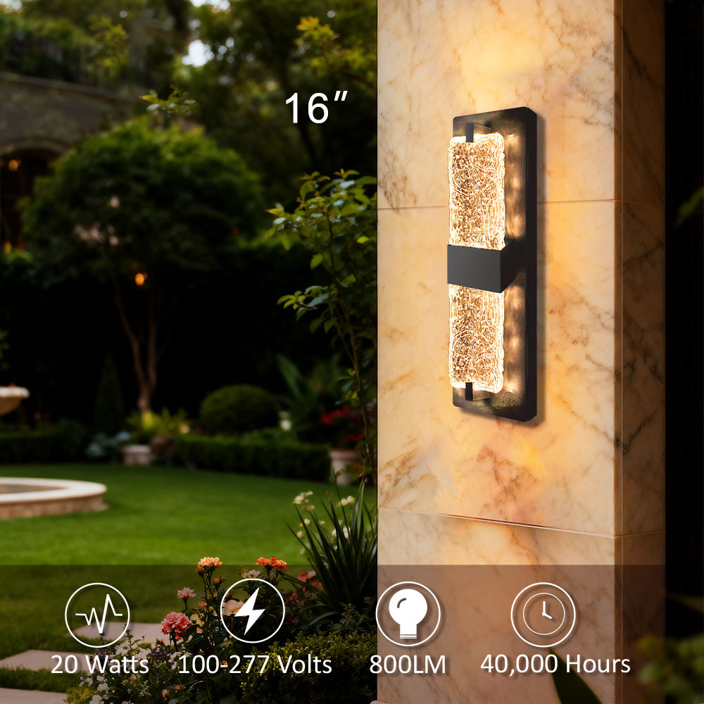 16 inch 5CCT crystal led wall lights