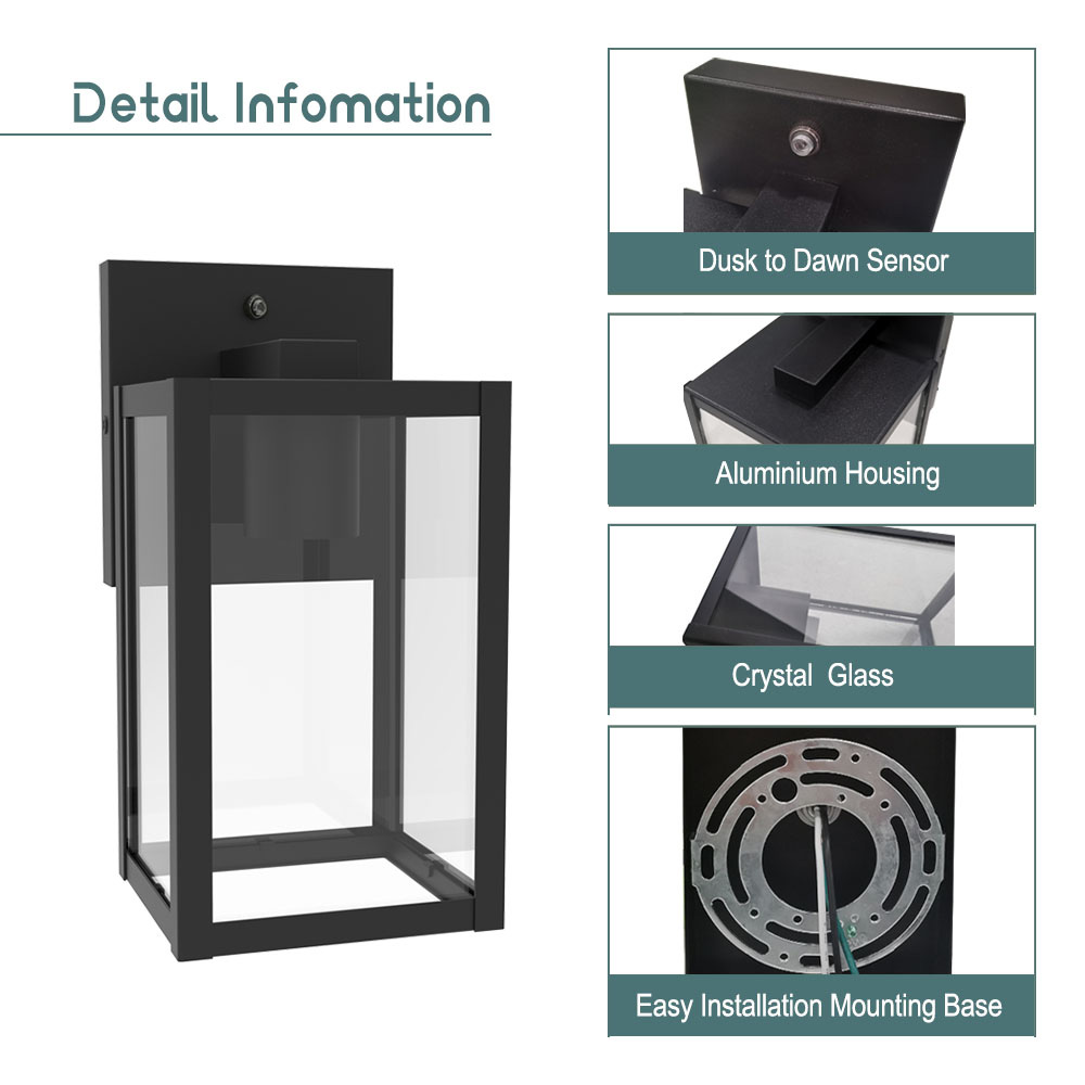 Detail information of 10 Inch E26 Outdoor Wall Light