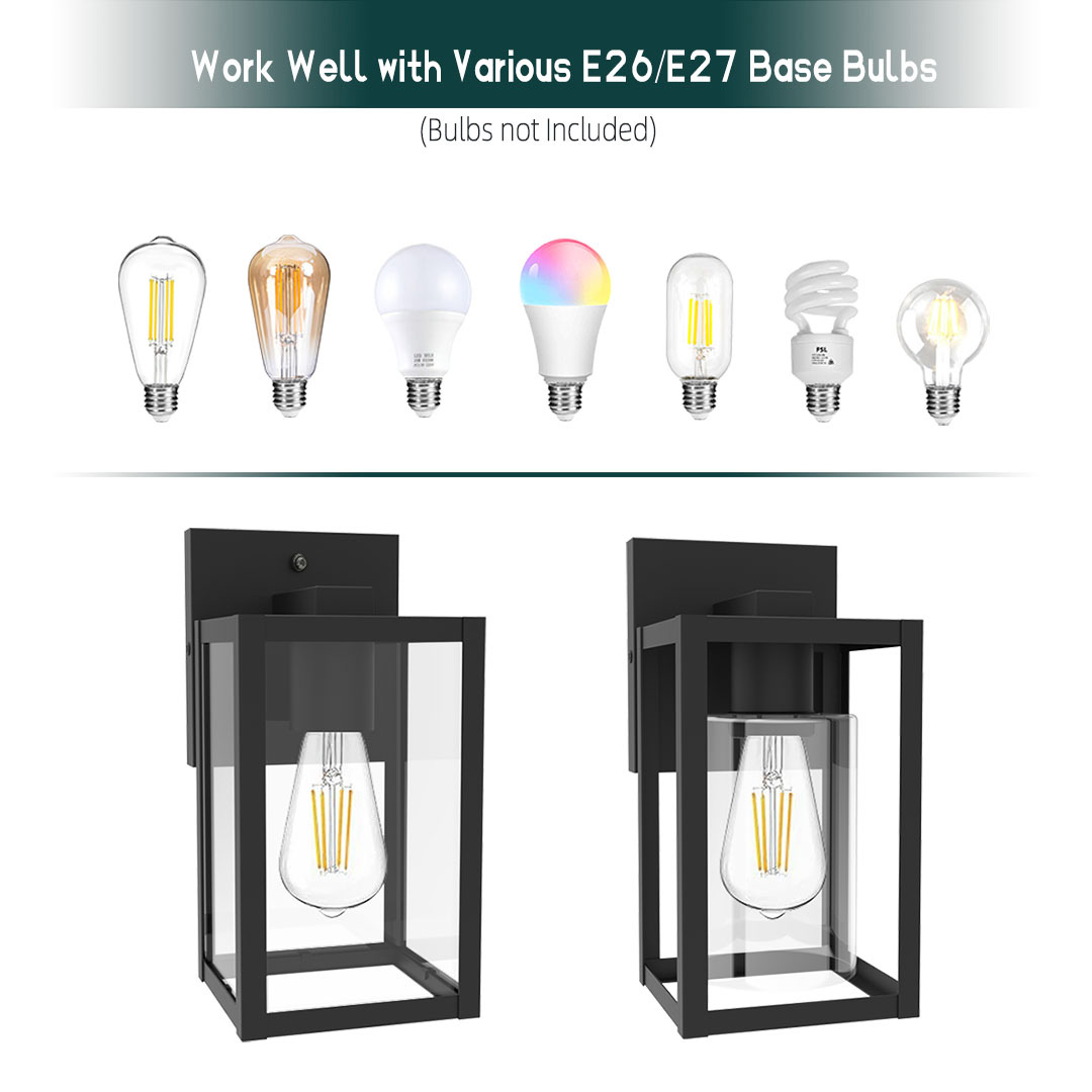 features of 10 Inch E26 Outdoor Wall Light