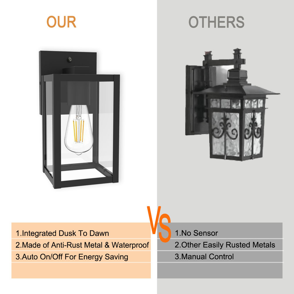 colors of 10 Inch E26 Outdoor Wall Light