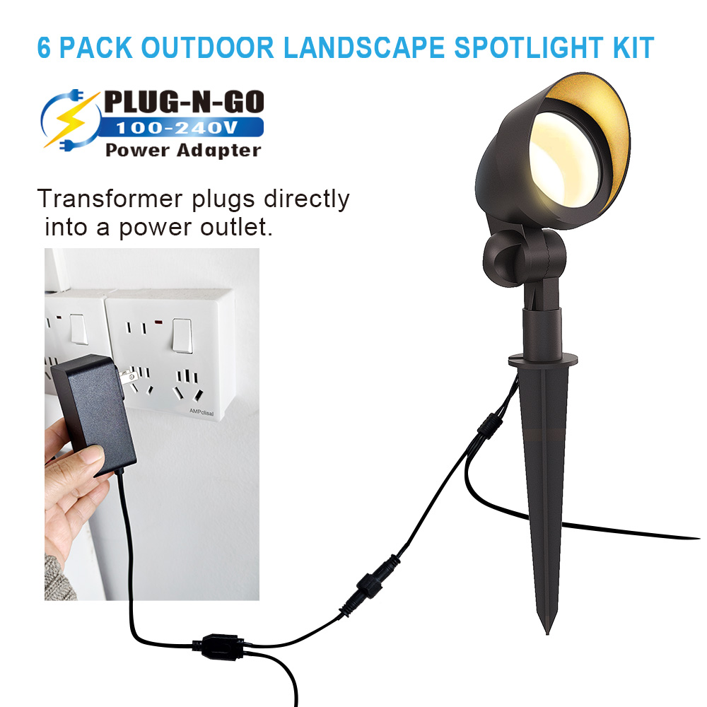 6 pack outdoor landscape lighting kit