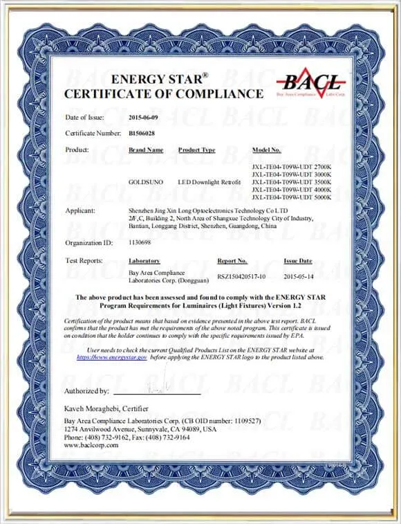 Energy Star Certification