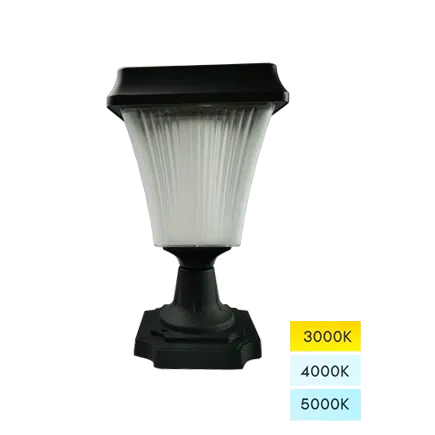 Fane Series Solar Pillar Lights Outdoor Cast Aluminum LED Lamp Fixture for Yard Garden Post Pole Pillar Mount Landscape Driveway
