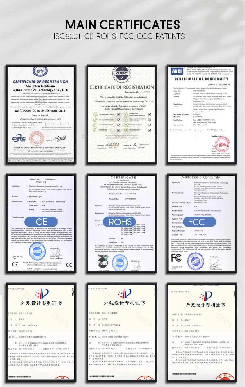 solar light factory with many certificates