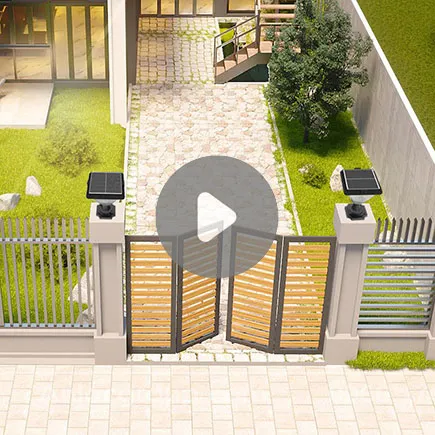 5W LED Solar Pillar Lights - Outdoor 500LM 3CCT Tunable Solar Garden Lights