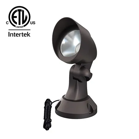 5W AC/DC 12V Low Voltage Garden Lights for Pathway, IP65 Waterproof Landscape Light, ETL Listed, Bronze Aluminum Housing, 3000K Warm White