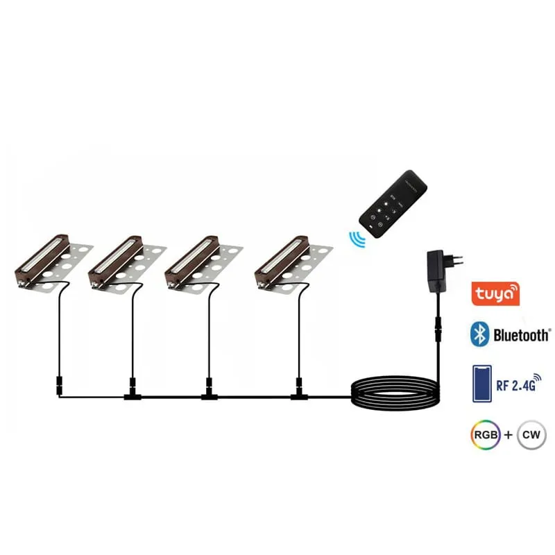RGBW Hardscape Lights Kit with Transformer 7 Inch 4 Pack
