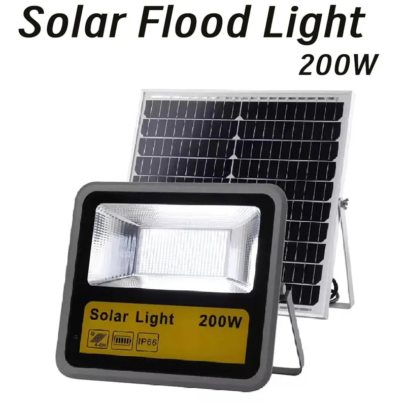 200W Solar Flood Lights, 200 Watt Auto Dusk to Dawn Solar Security Lights