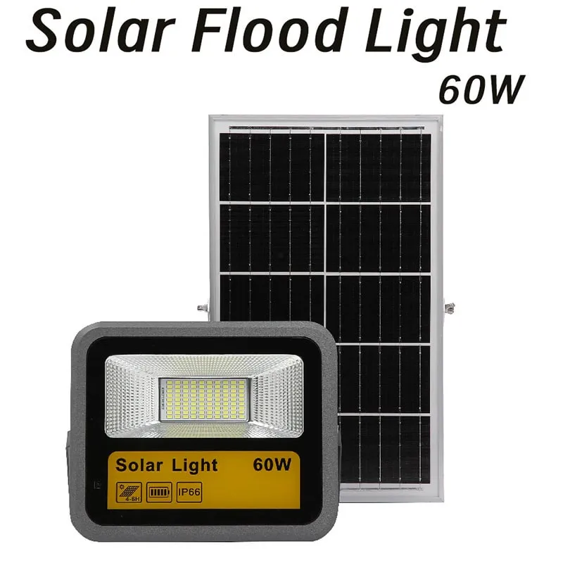 60W Solar Flood Lights, 60 Watt Auto Dusk to Dawn Solar Security Lights