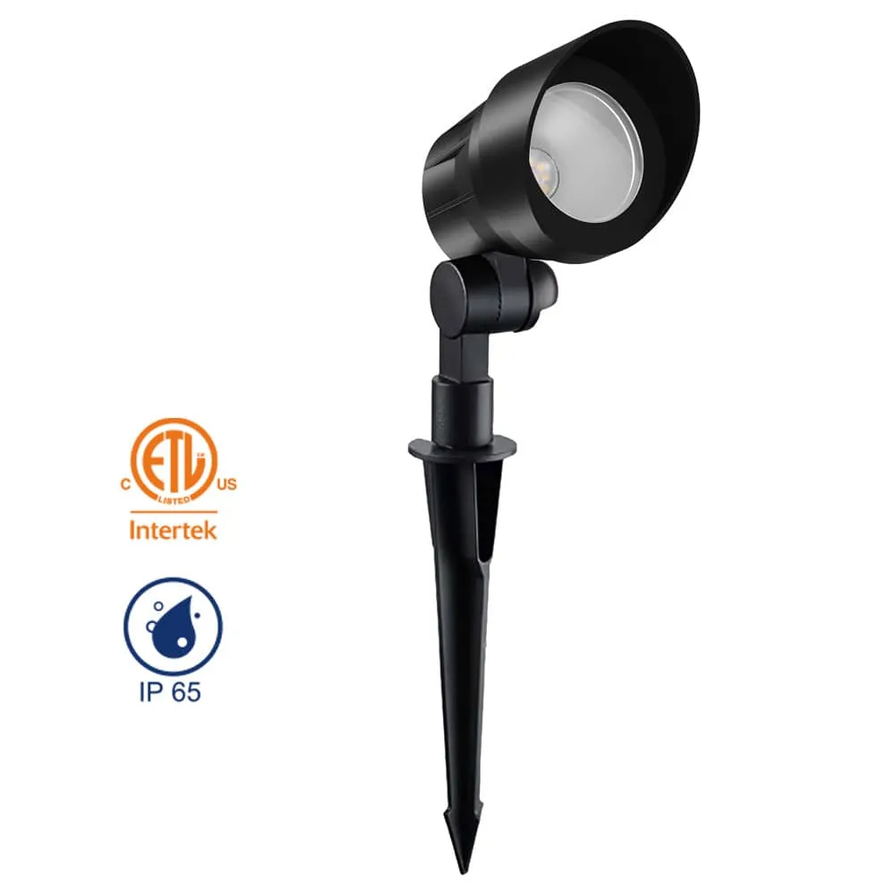 5W AC/DC 12V Low Voltage LED Spotlights for Pathway Garden, IP65 Waterproof Landscape Spot Light, ETL Listed, 3000K/4000K/5000K Available
