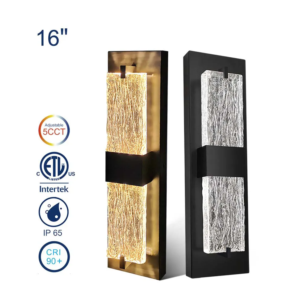 16 Inch Crystal LED Wall Lights, 5CCT Tunable