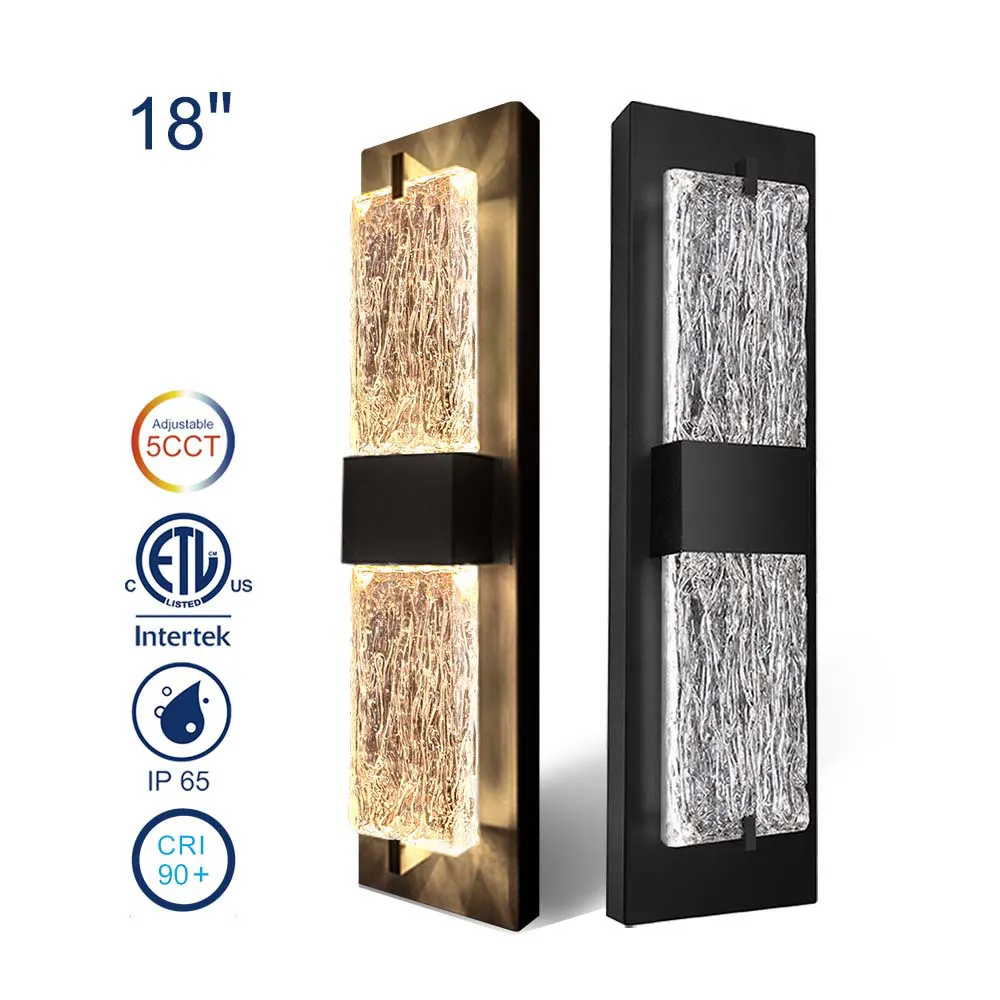 18 Inch Crystal LED Wall Lights, 5CCT Tunable