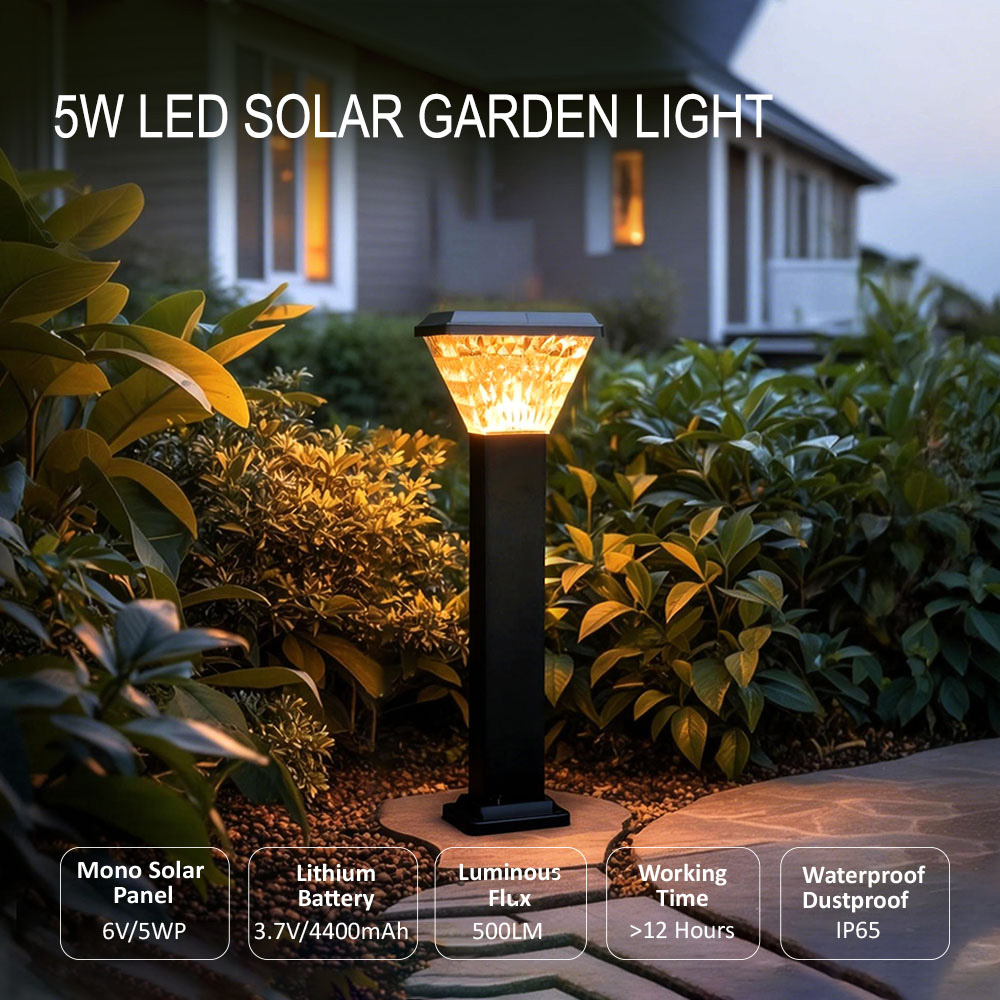 0.7M height 5W LED solar post lights