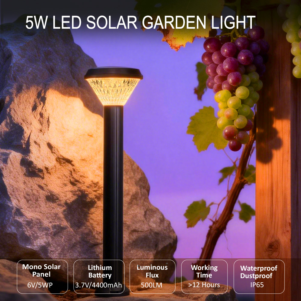 1.2M height 5W LED solar post lights