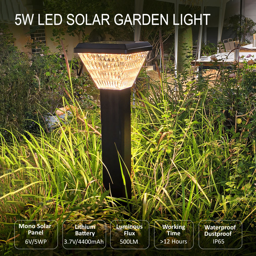1.2M height 5W LED solar post lights