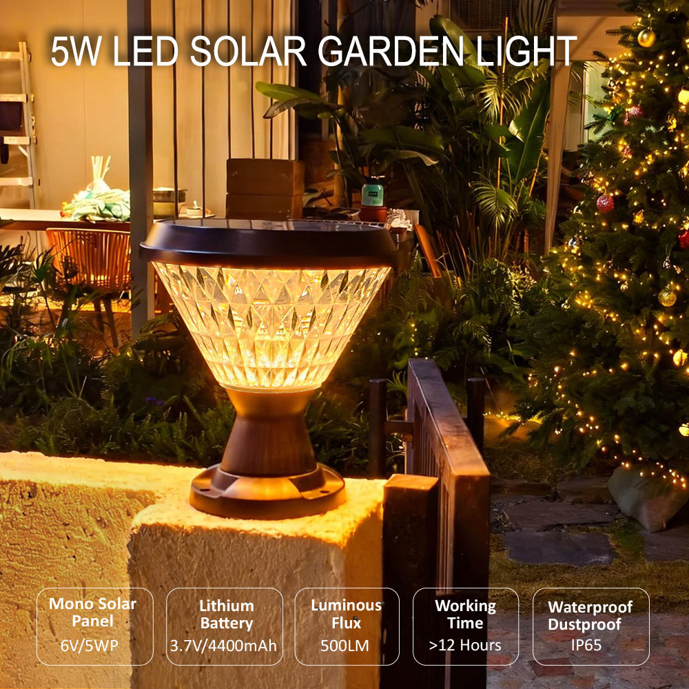 5W LED solar pillar lights
