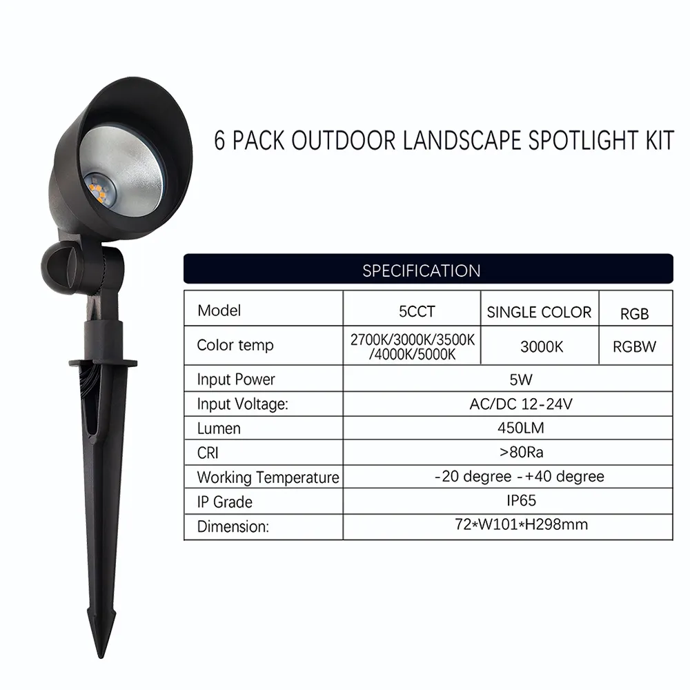 6 pack landscape spotlight kit